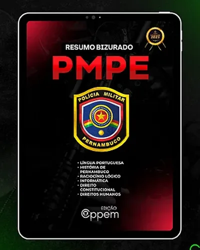 Capa da apostila Resumo Bizurado PMPE em um tablet